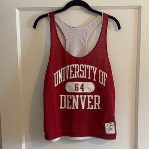 University of Denver Crimson and White Mesh Lacrosse Tank Top